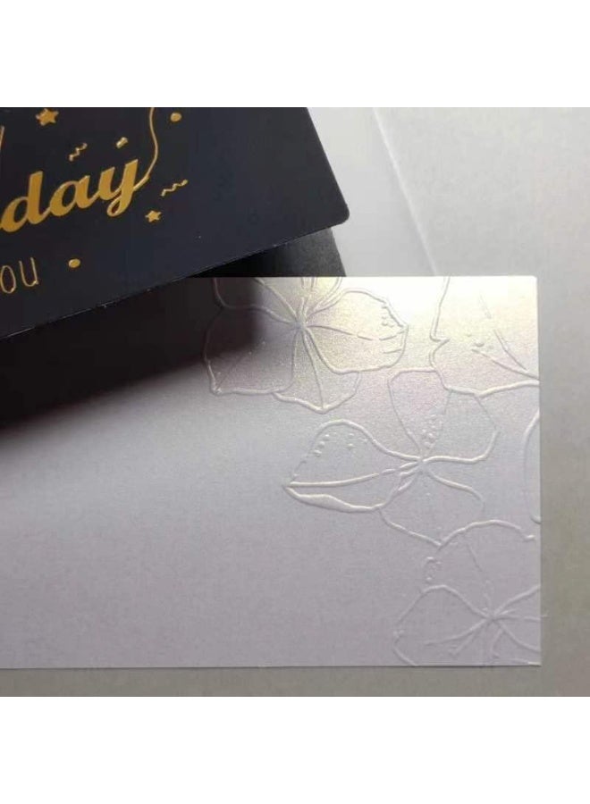DELGREEN 4 Pcs Premium Birthday Card with Gold Embossing，Black & Gold Foil Elegant Happy Birthday to You With Envelope And Seal， Anniversary Card Gift for Boyfriend,Mum,Daddy - Image 4